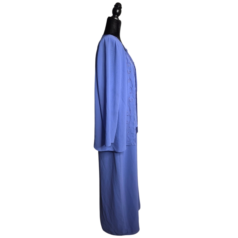 R&M Richards By Karen Kwong Elegant Purple Women's 2 Piece Dress Set (Plus Size) - Picture 8 of 10